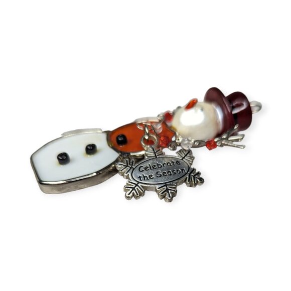 Vintage 2004 Hallmark Stained Glass Snowman Ornament - Picture 3 of 7